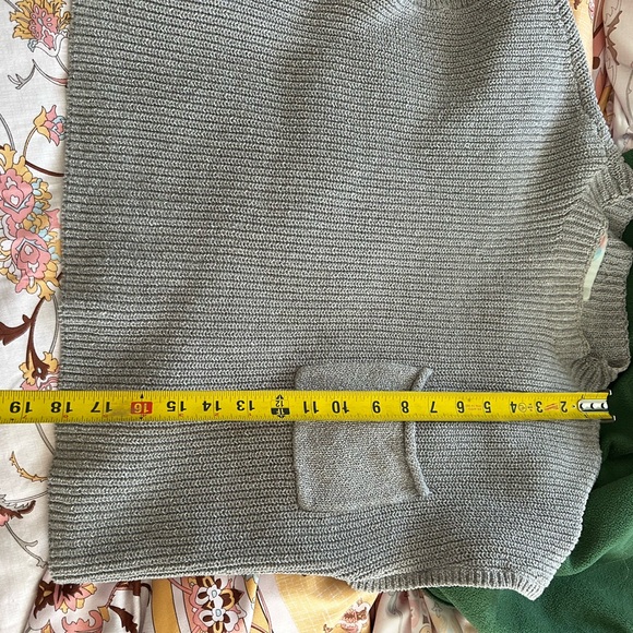 Free People Beach Gray Ribbed Knit Sweater Tee Size Medium cotton Luxury - Picture 5 of 5